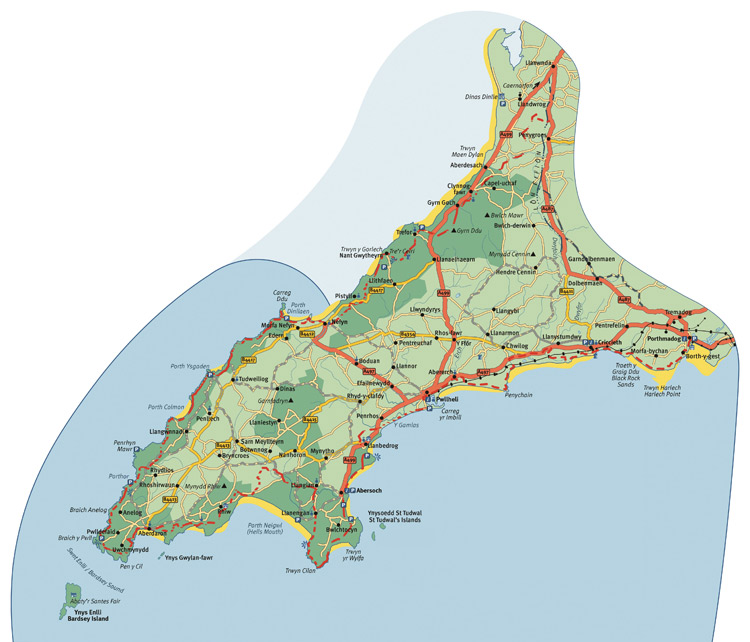 Map showing area of the Llŷn AONB